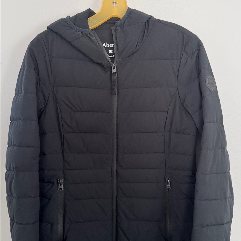 Abercrombie & Fitch Long Puffer Coat, Size S, Color Black - Picture 3 of 5